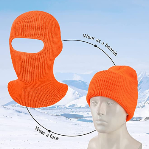 Orange One-Hole Ski Mask