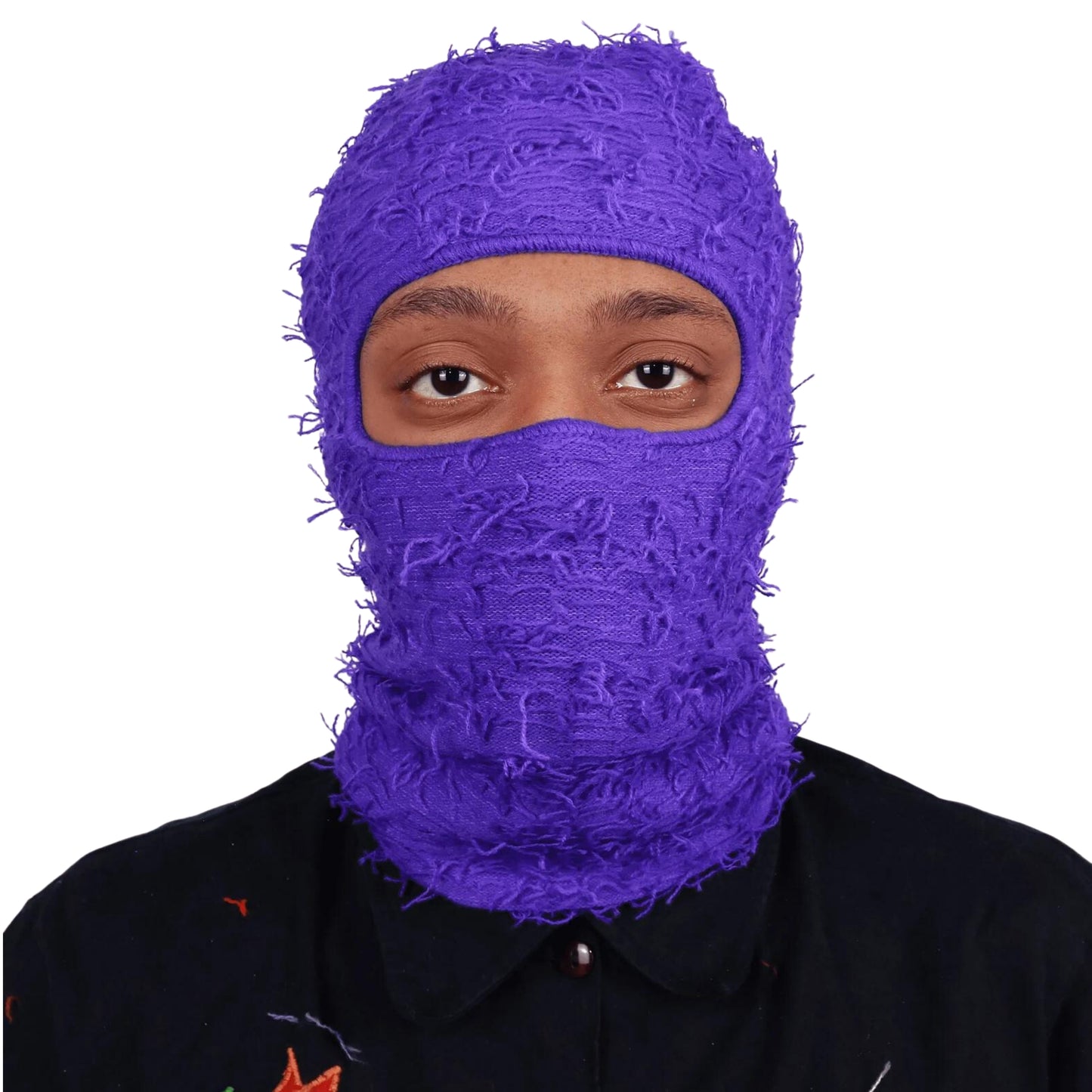 skizees purple distressed balaclava ski mask