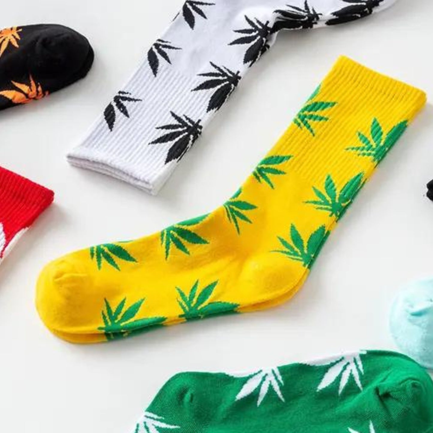 variety marijuana weed leaf socks