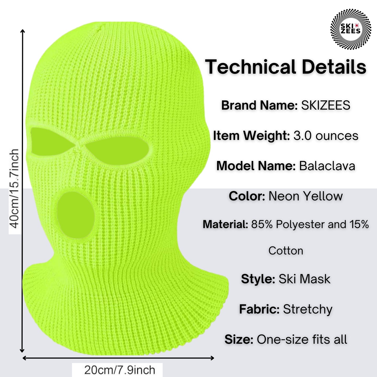 Neon Yellow Ski Mask
