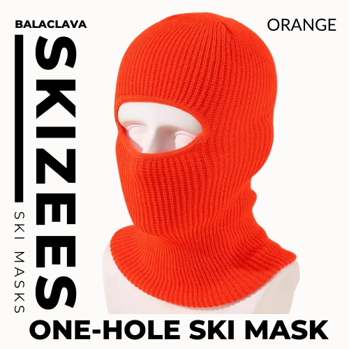 Orange One-Hole Ski Mask