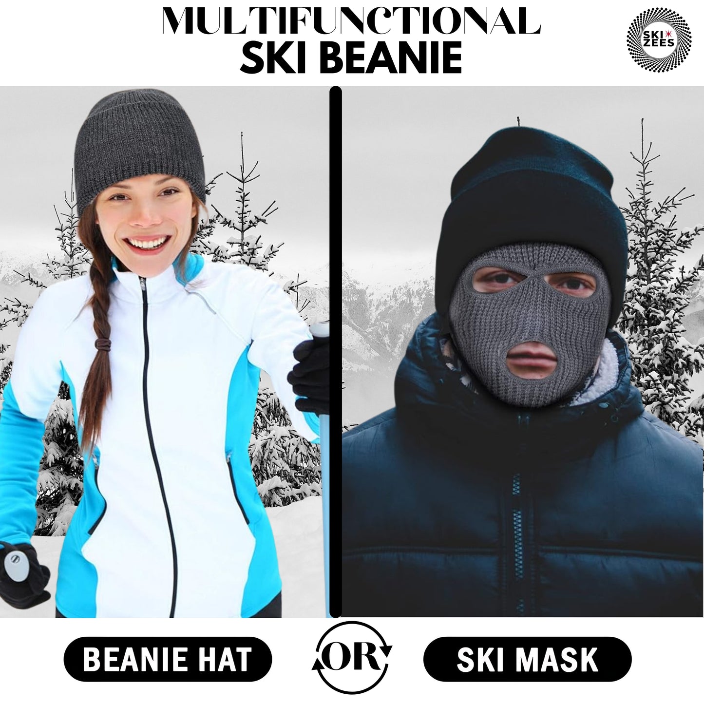 Mutlifunctional ski beanie for women and kids