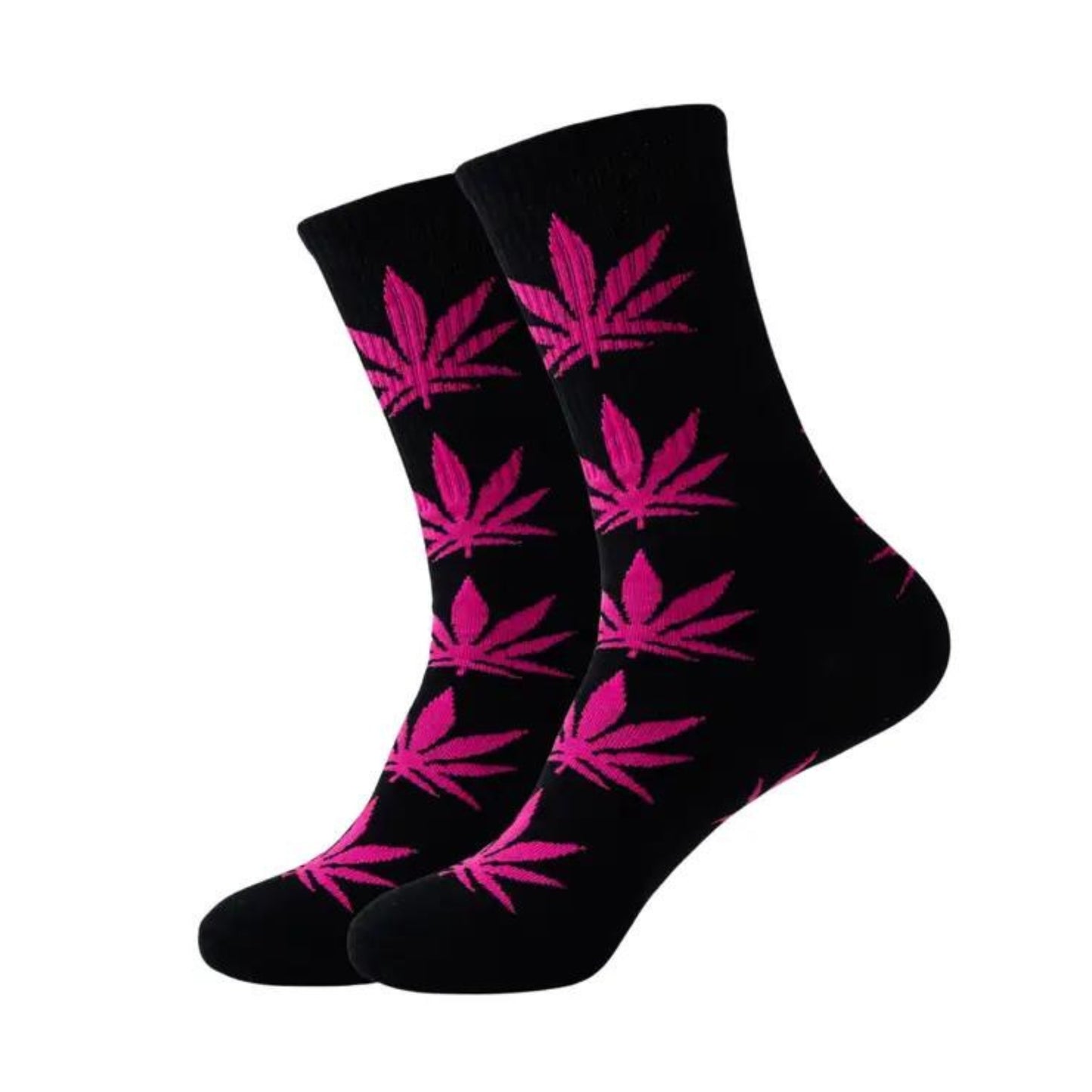 black and purple weed socks