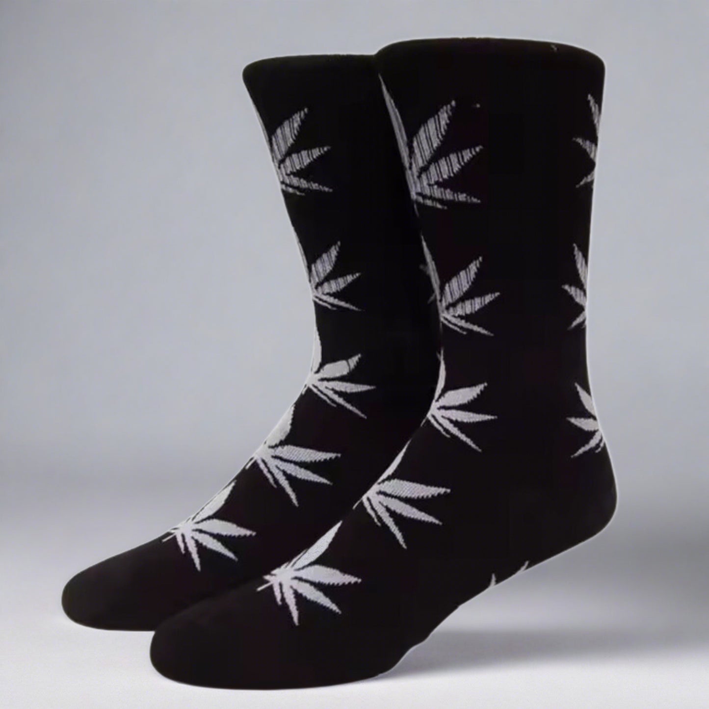 black crew weed socks