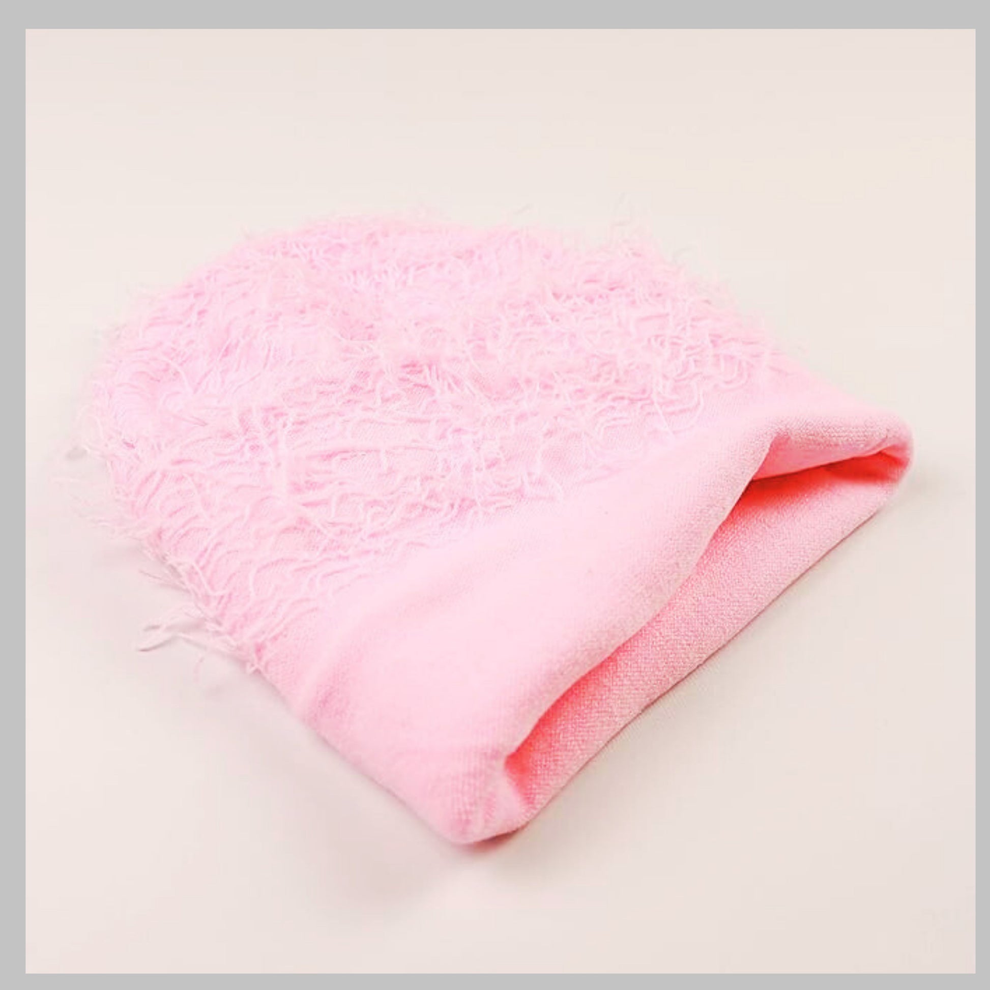 Light pink distressed beanie