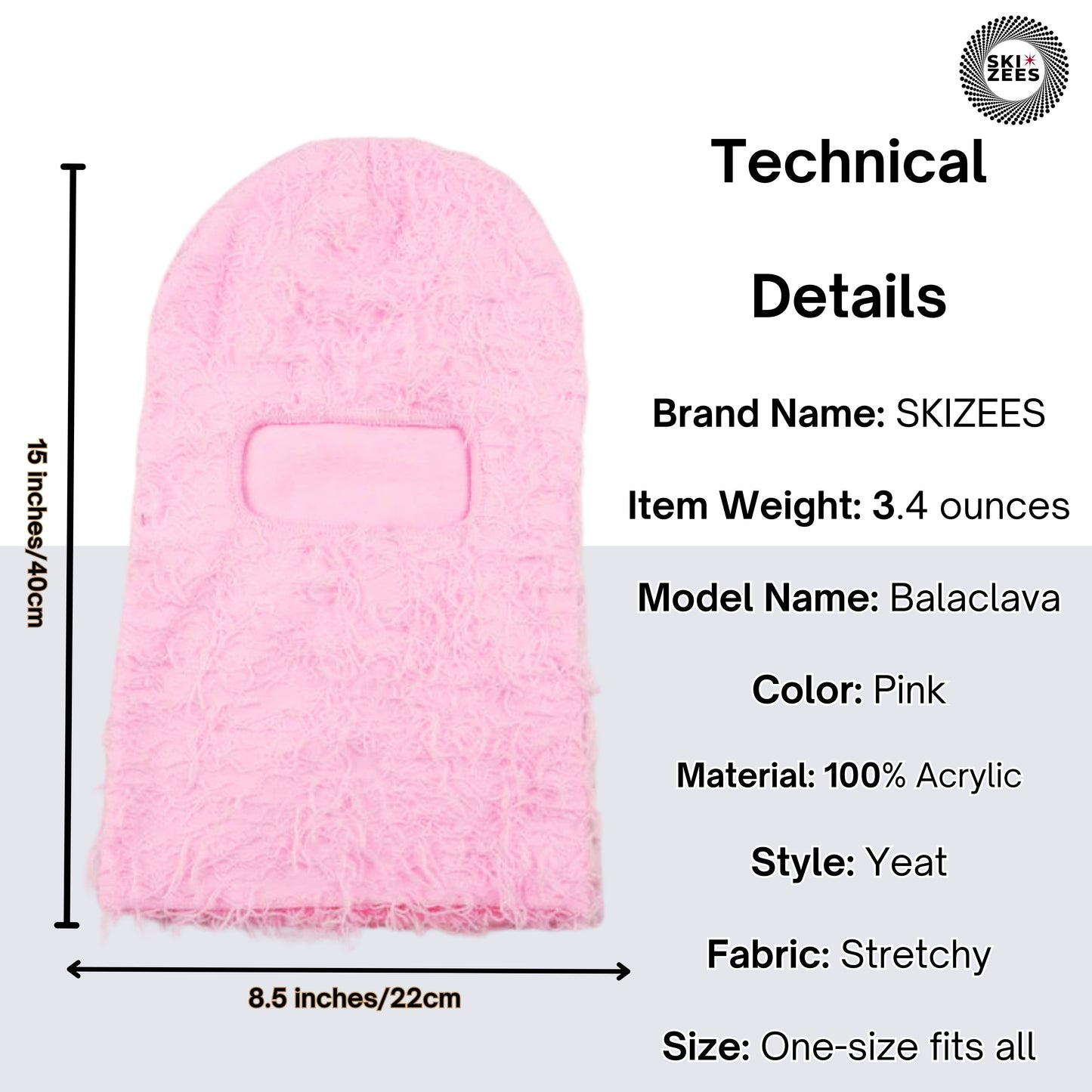 Light Pink Yeat Distressed Balaclava Ski Mask