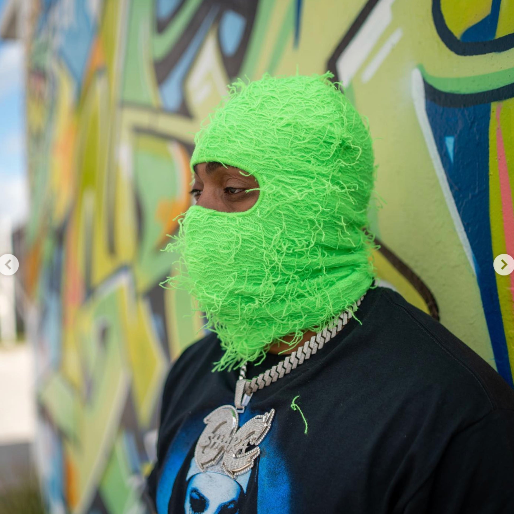 neon green yeat balaclava ski mask for men