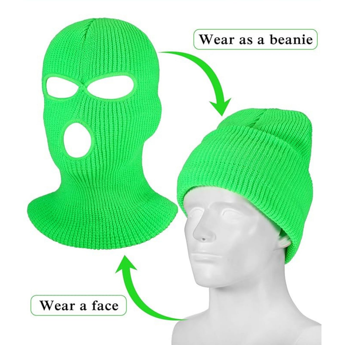 Neon Green Ski Mask