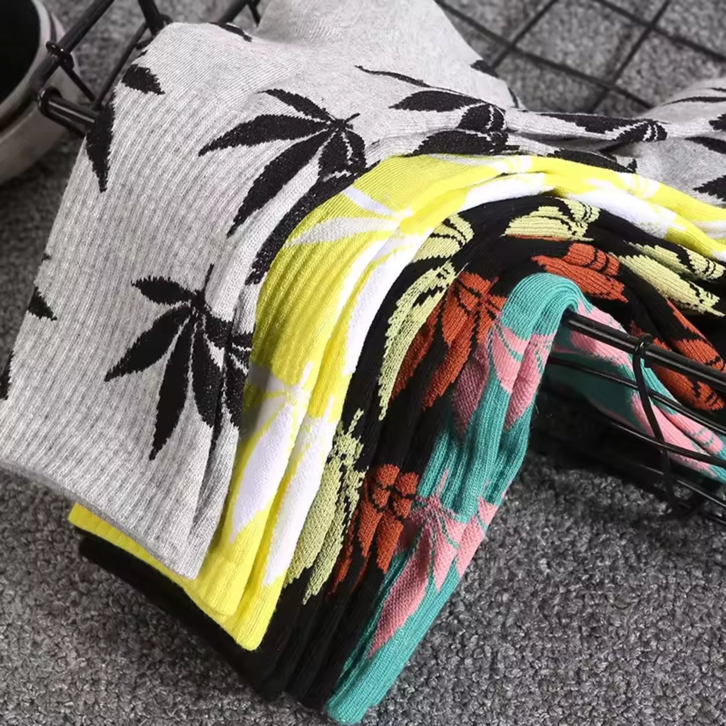 marijuana, weed crew socks