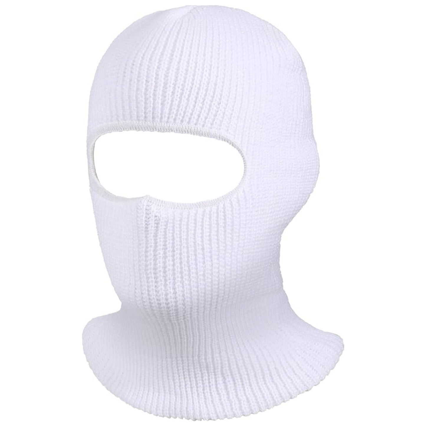 White 1-hole ski mask for cold weather