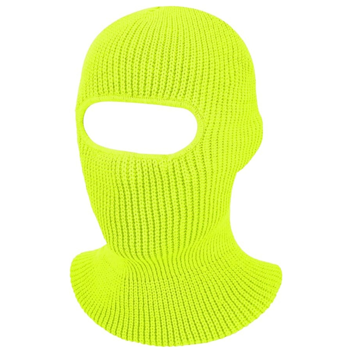 Neon Yellow 1-Hole ski mask balaclava for outdoor work