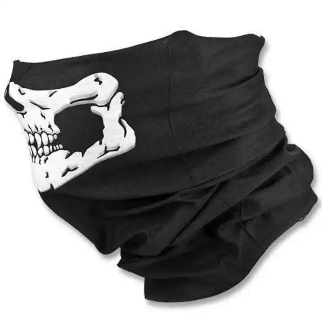 Versatile Skull Face Gaiter Tube Mask - Breathable, Non-Slip, Multi-Use - Available in Red & Blue