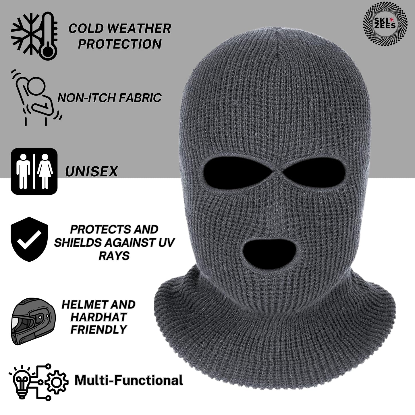 grey face mask balaclava ski mask cold weather protection