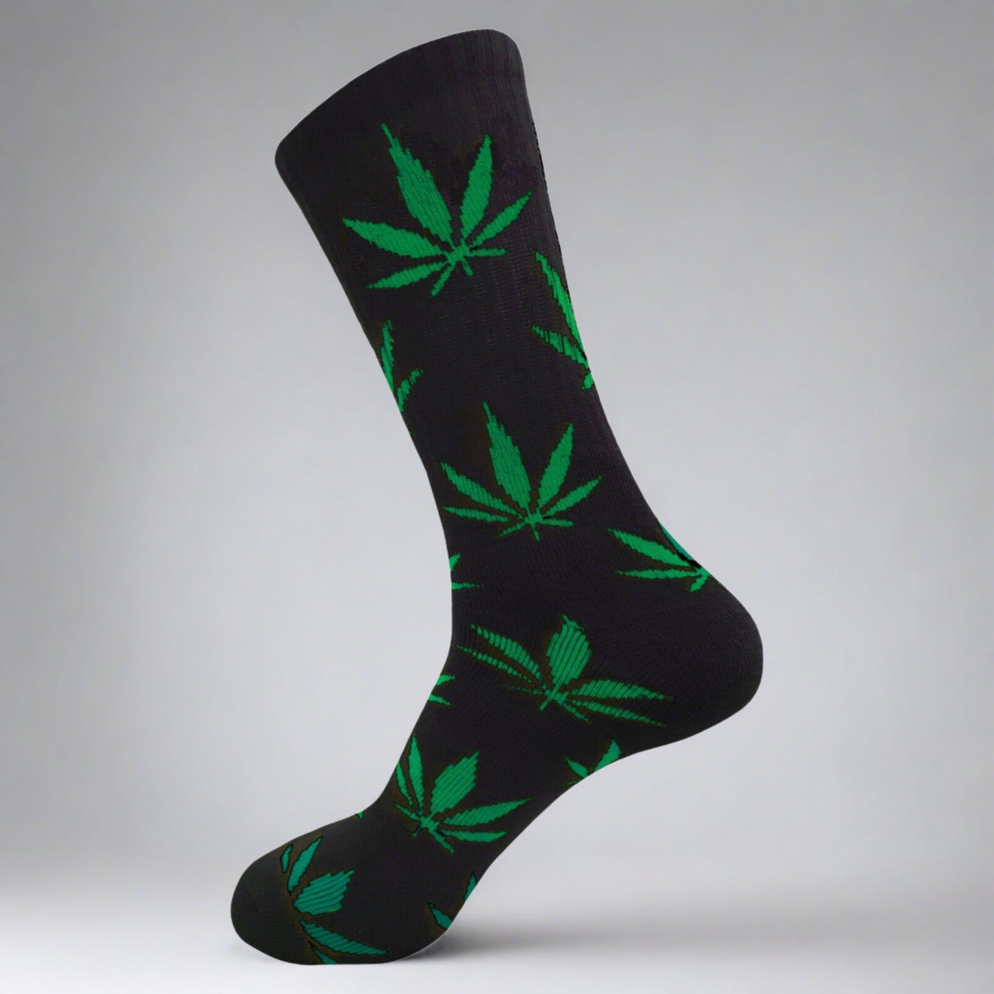 Marijuana leaf crew socks