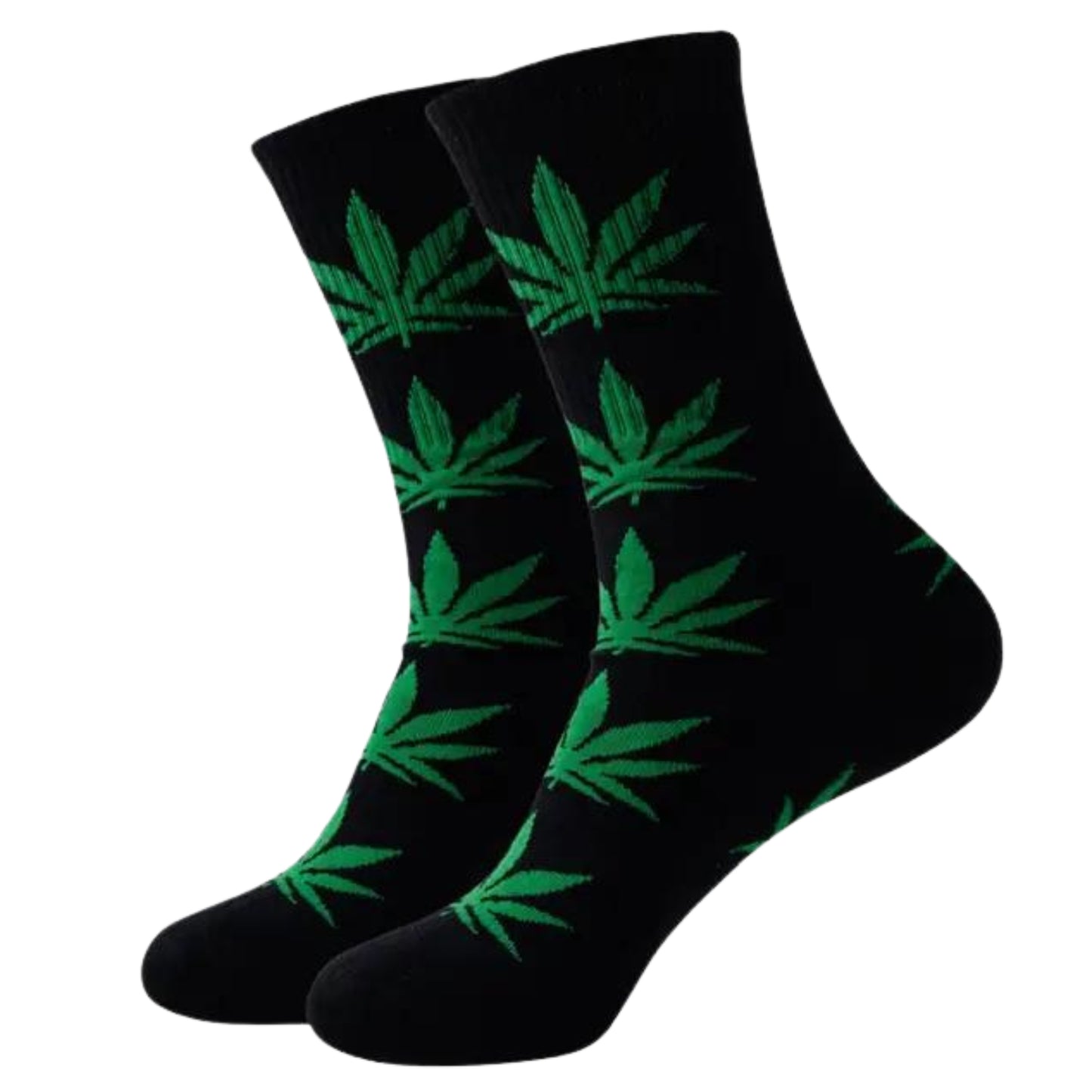 Black and green weed socks