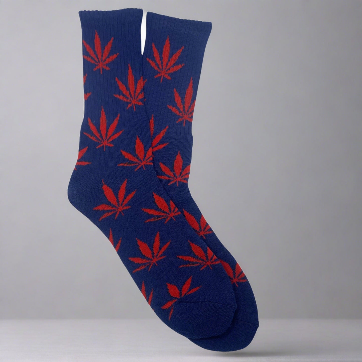 blue marijuana leaf socks
