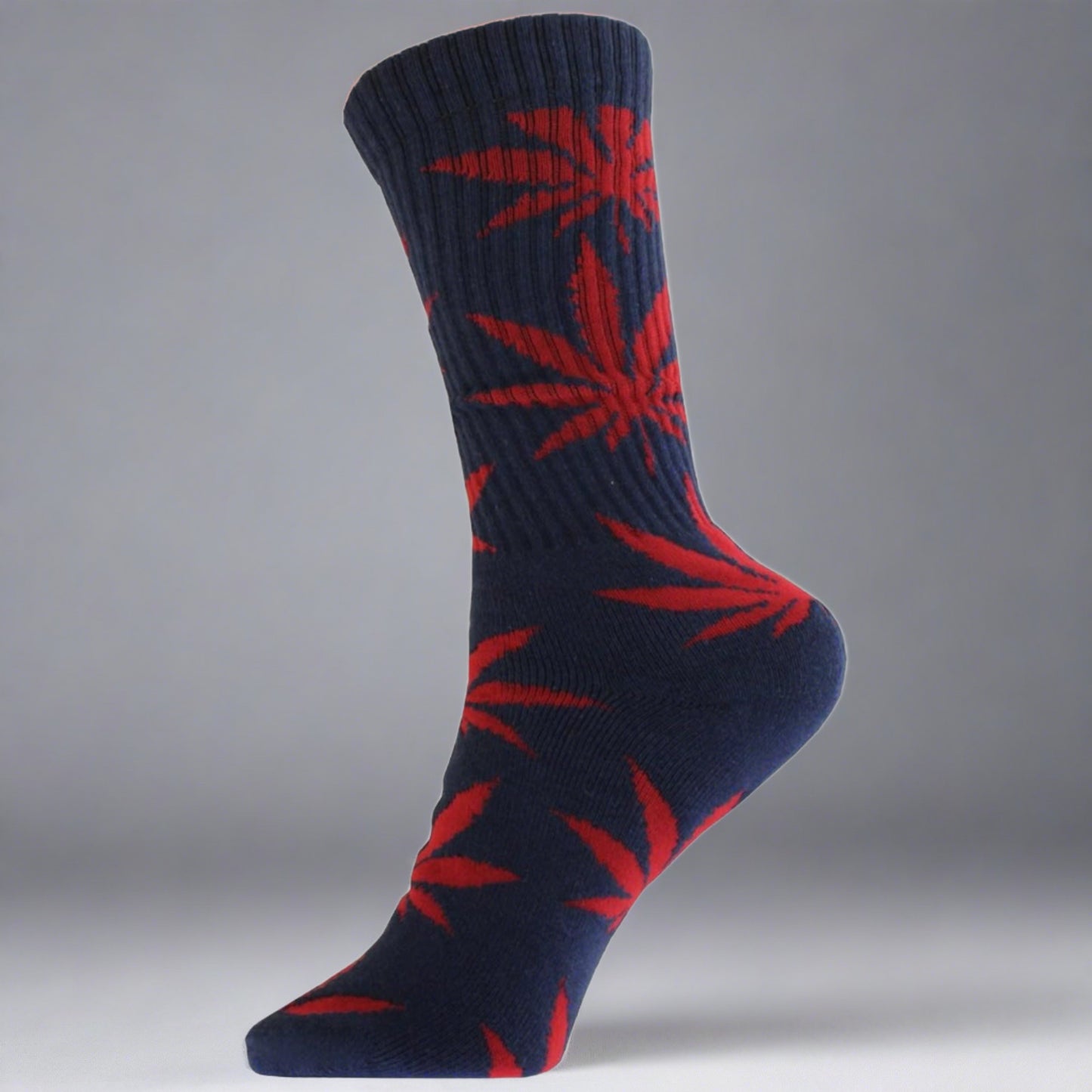 blue leaf marijuana crew sock