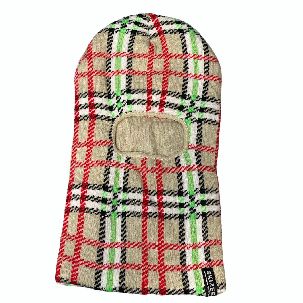 Flannel Balaclava ski mask plaid design
