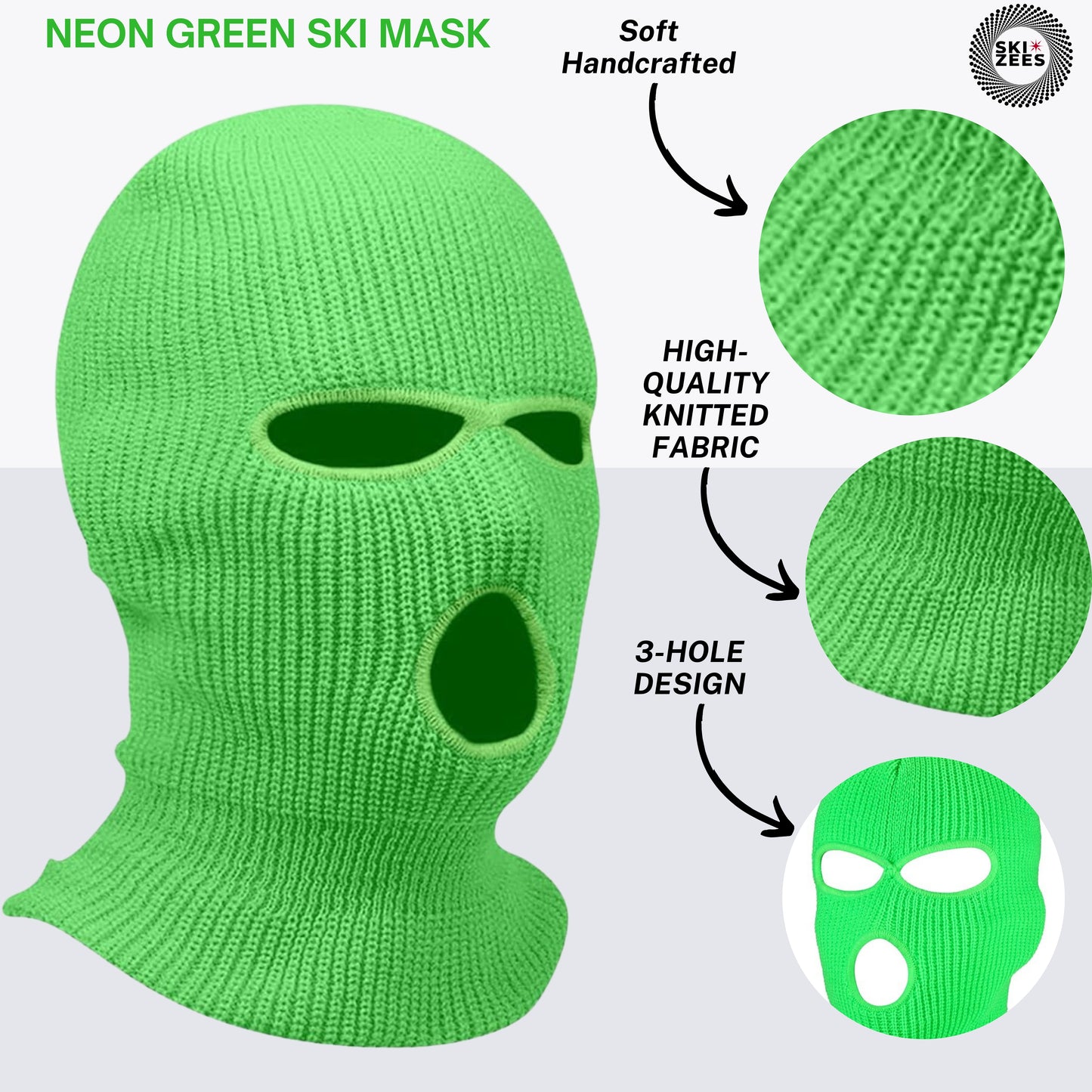 Neon Green Ski Mask