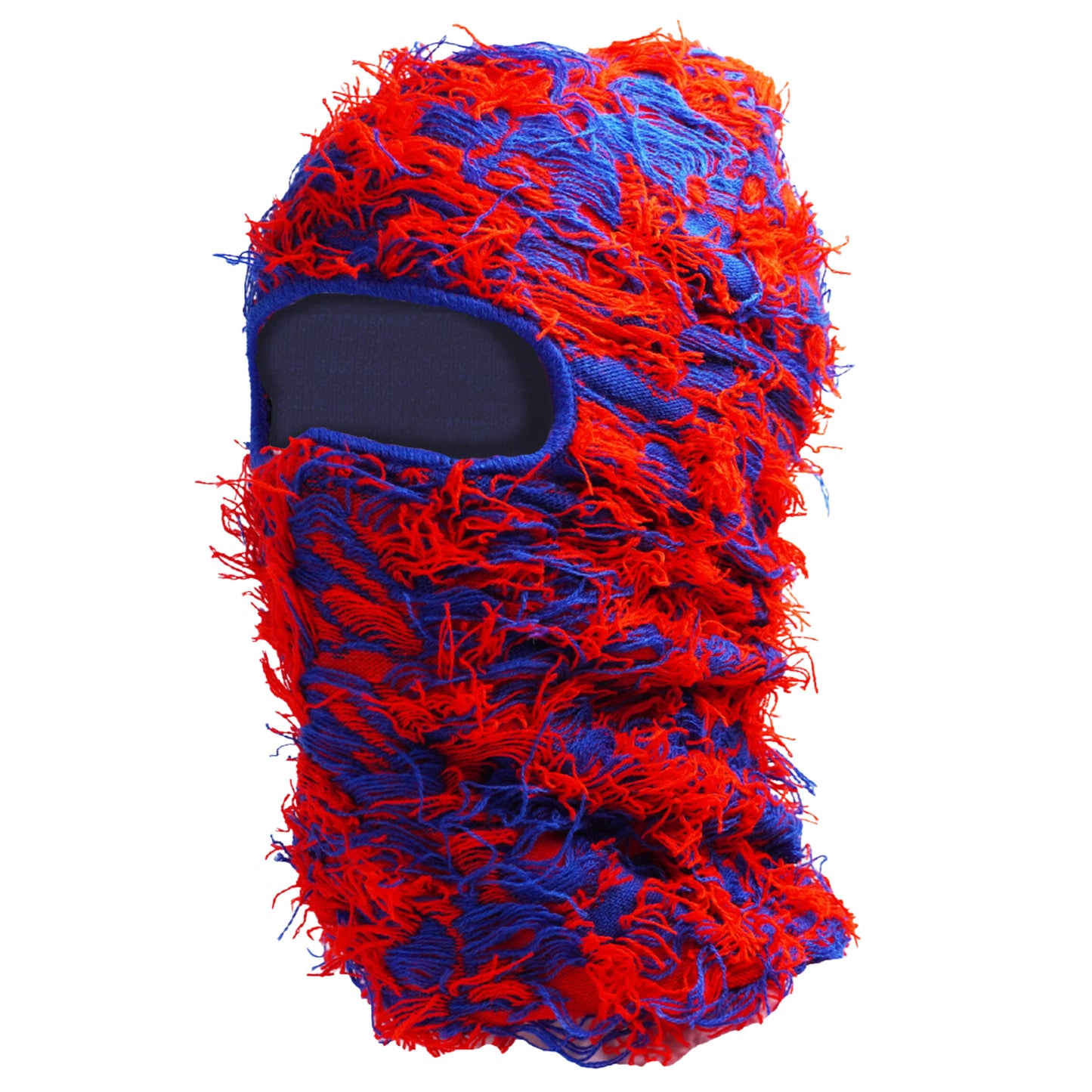 red and blue camo balaclava ski mask one hole furry