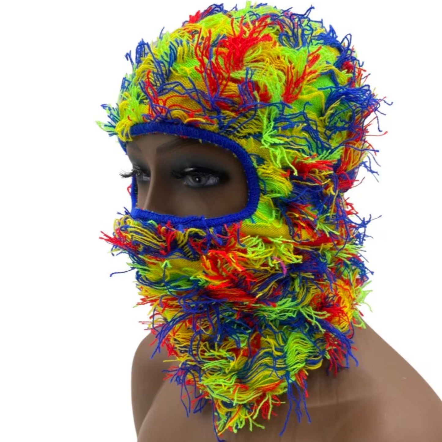 neon rainbow ski mask