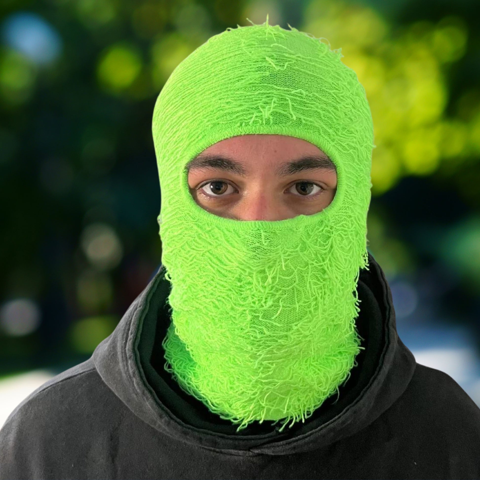 skizees neon green yeat balaclava ski mask for men  and kids