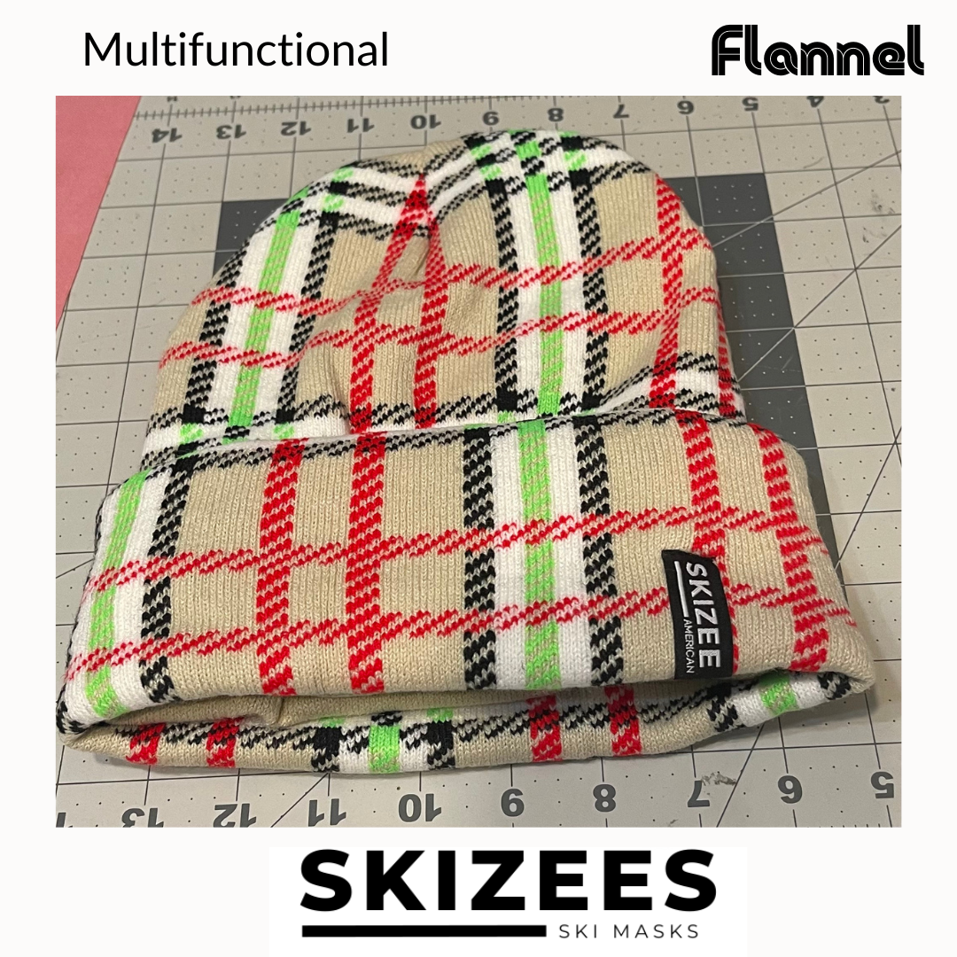 skizees flannel multi functional wear as a beanie