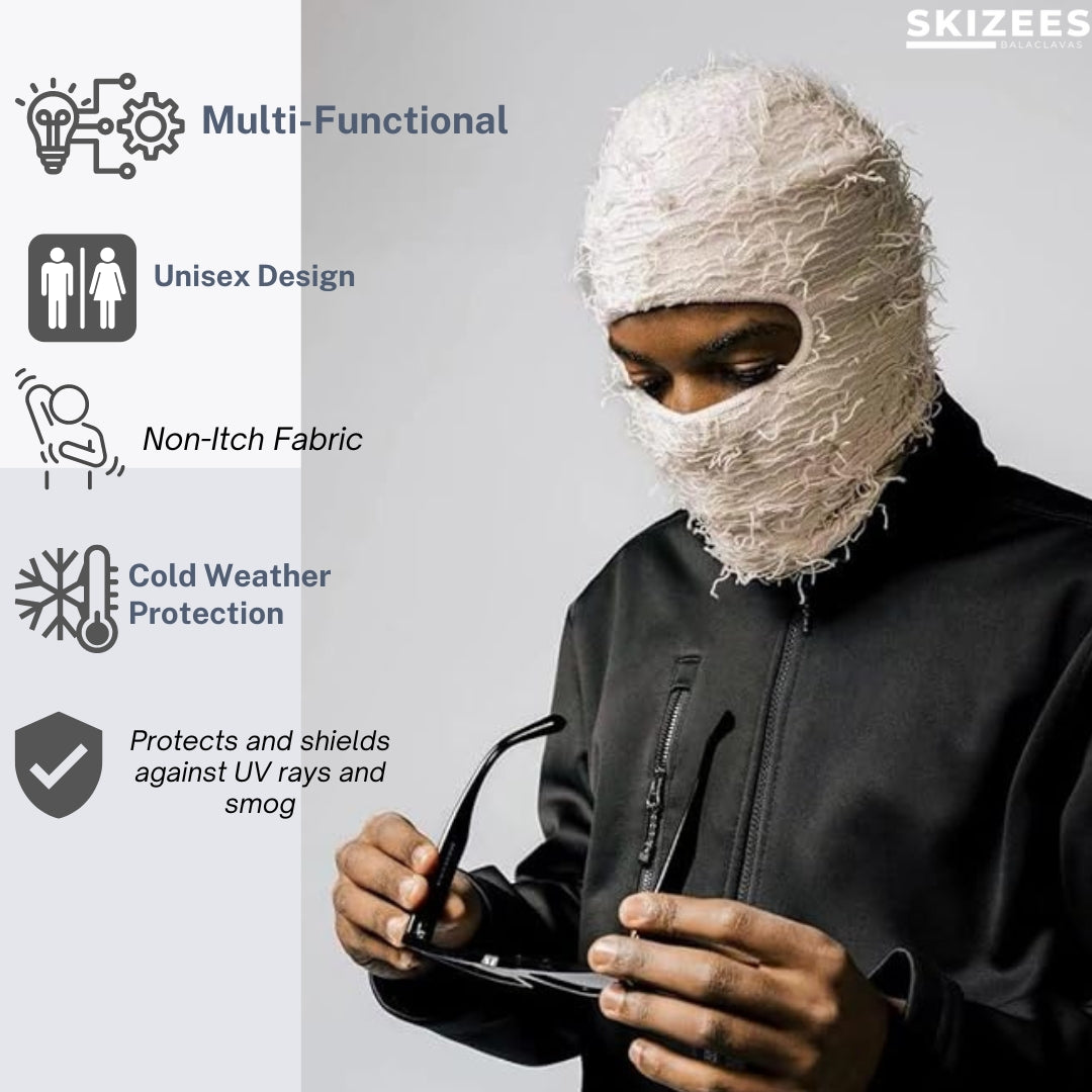 Skizees Multi functional ski mask, unisex design, non-itch fabric, cold weather protection, protect and shield against UV rays in smog