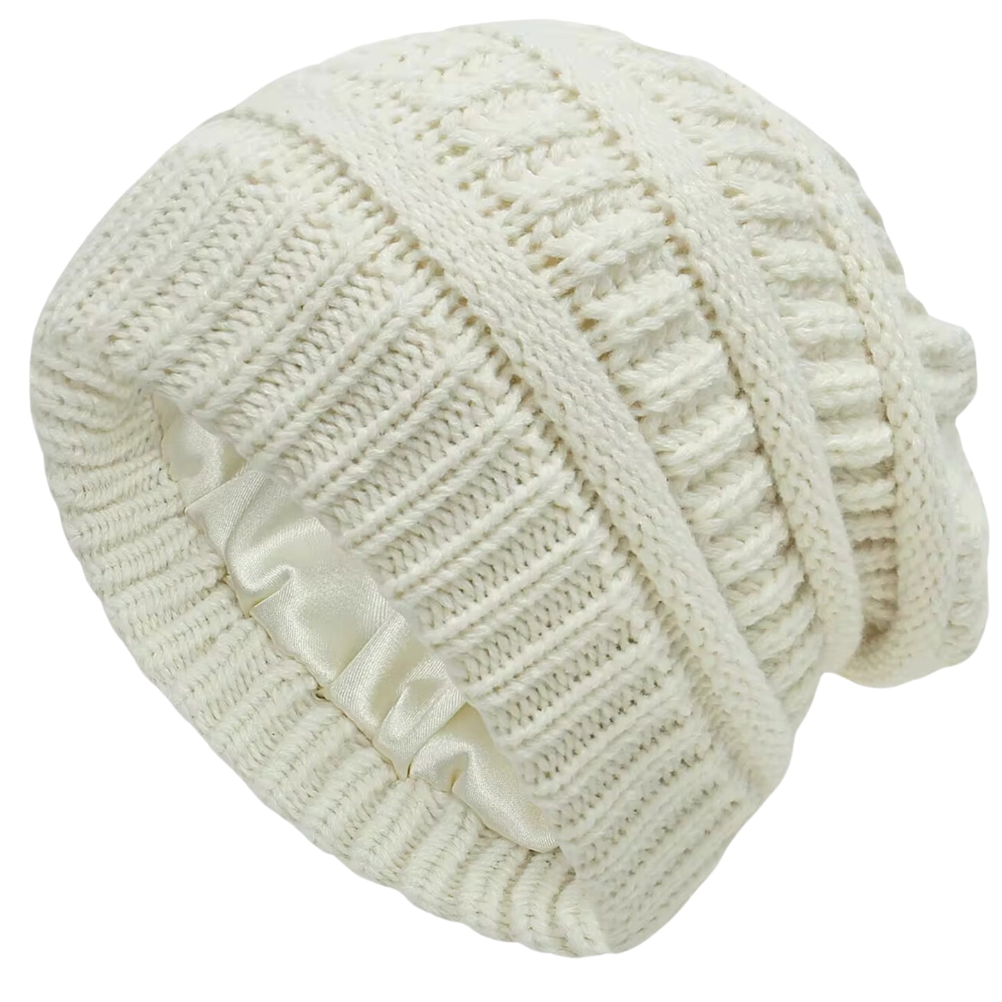 white-satin-lined-knit-beanie-Main