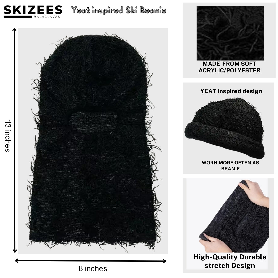 black yeat ski mask Ski beanie size 13 inches long, 8 inches wide, high quality durable, stretch design warren more often as a beanie made from soft acrylic polyester