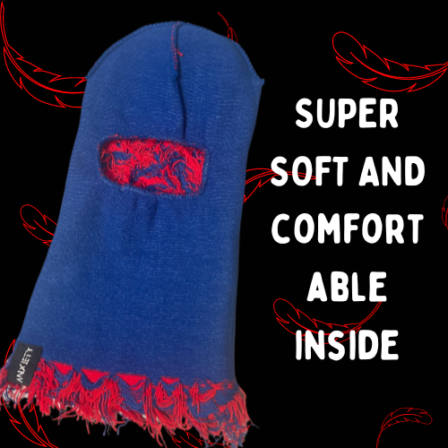 Anxiety Red and Blue Camo Balaclava