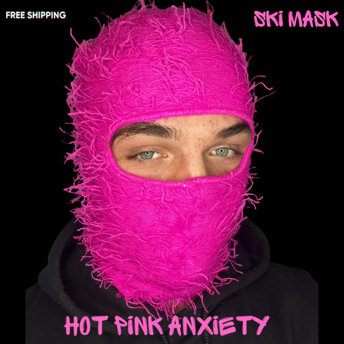 Hot Pink Anxiety Ski Mask