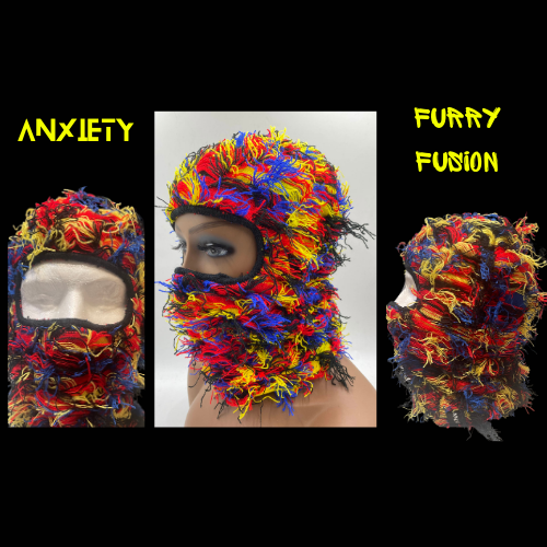 Anxiety Neon Furry Fusion Ski mask