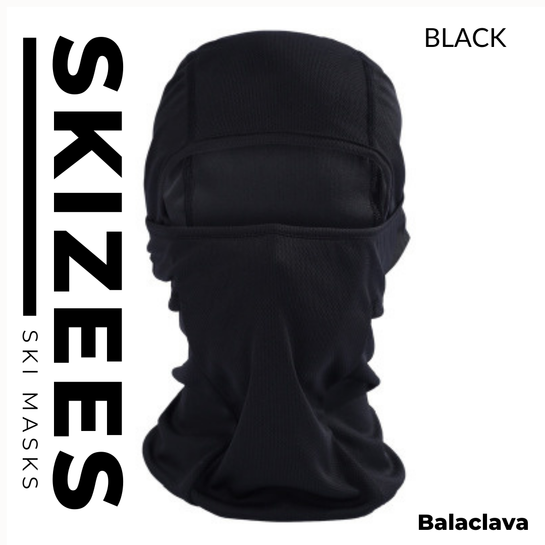Black Shiesty balaclava ski mask for men women and kids outdoor sports football baseball lacrosse and bike riding skateboarding electric scooter and ATV driving for fans in the stands and sideshow spectating