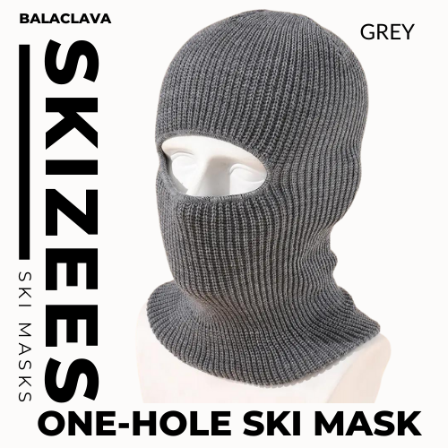 ski mask Grey one hole balaclava for cold weather