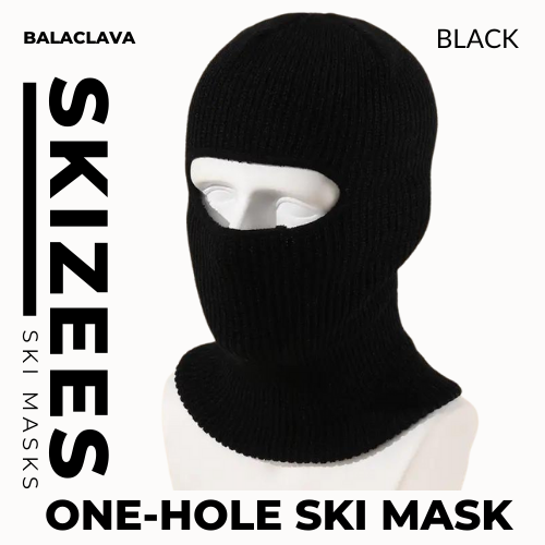 One hole ski mask black balaclava for outdoor work recreation and sports activities in cold weather for both men women, and children