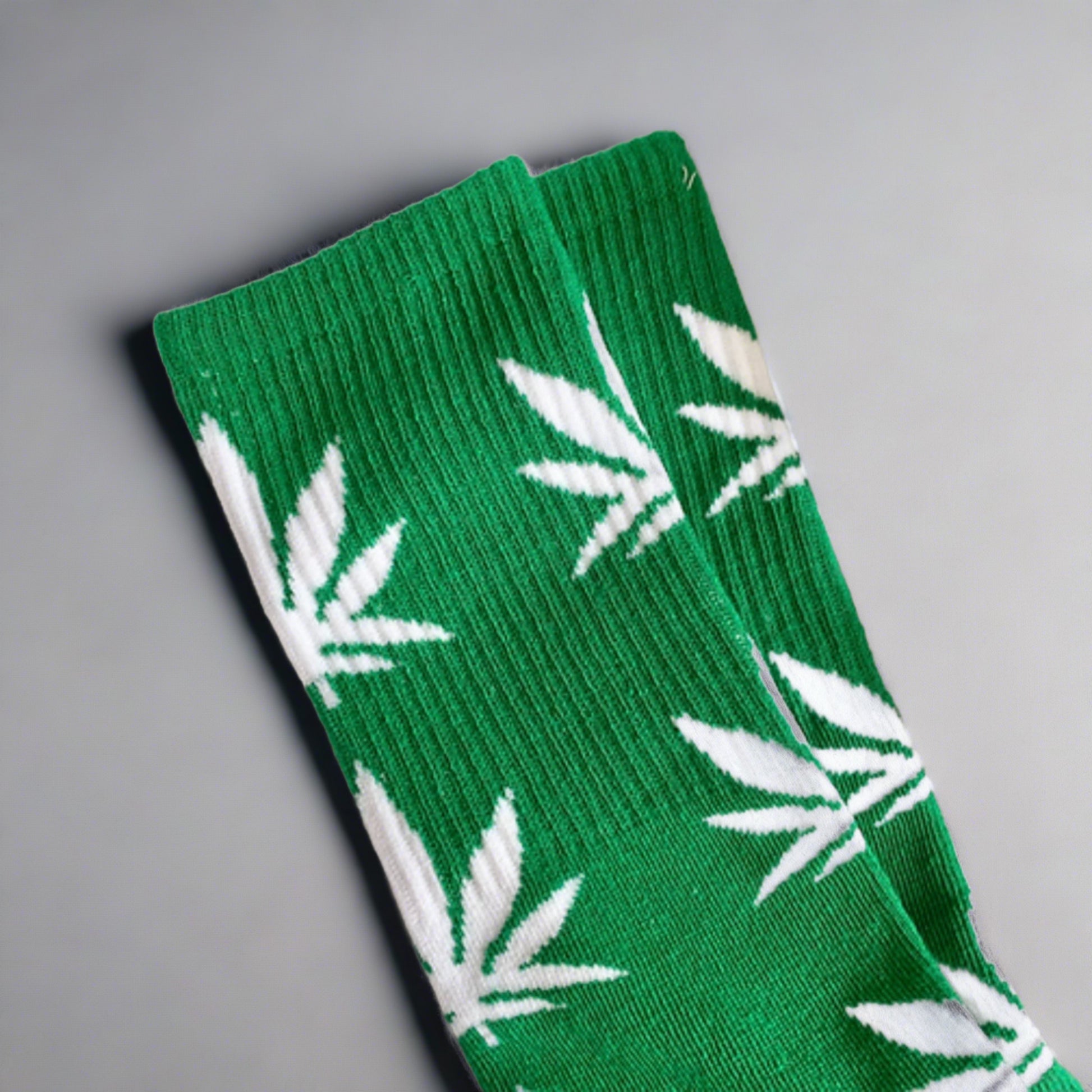 green marijuana leaf socks