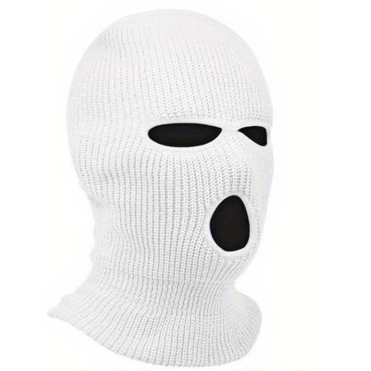 white ski mask 3 hole