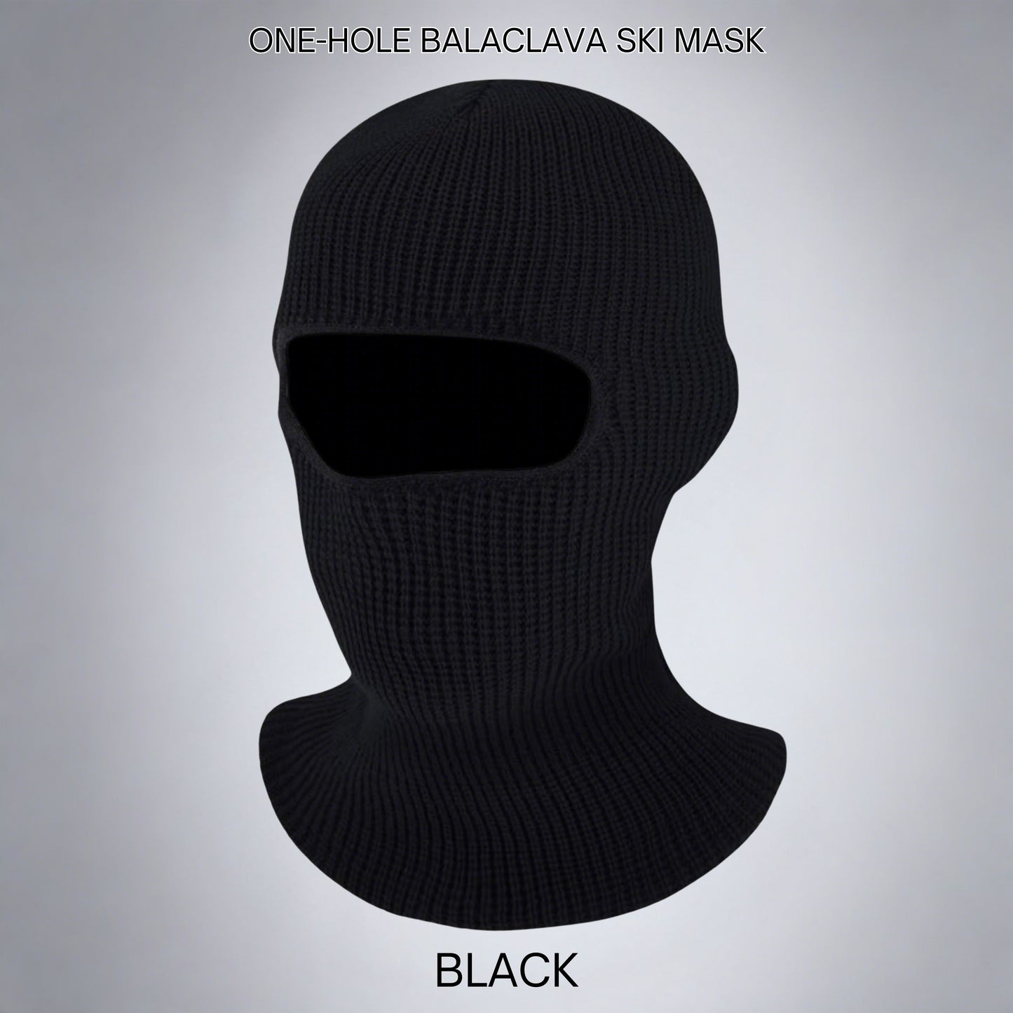 Black one hole balaclava ski mask