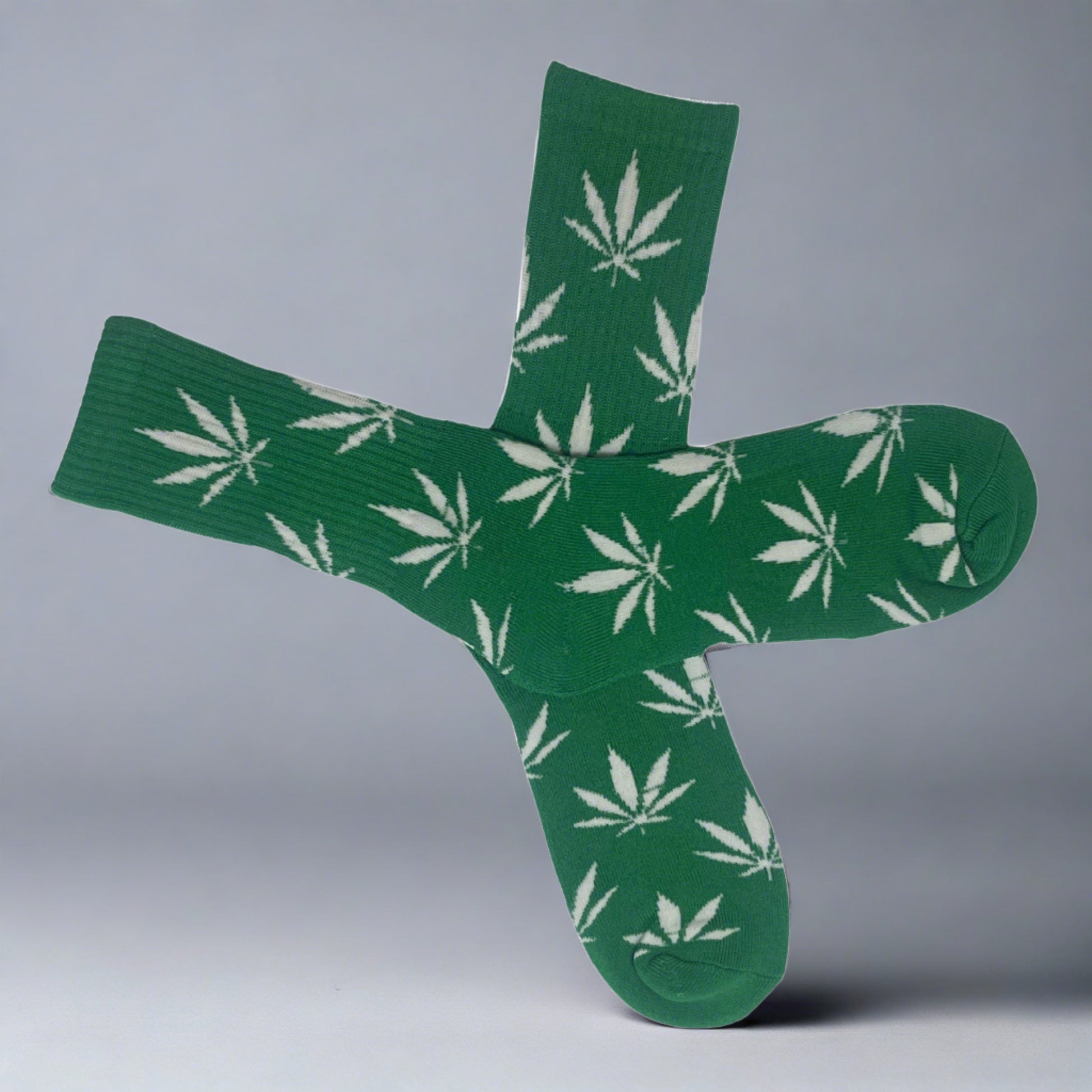 cannabis socks green