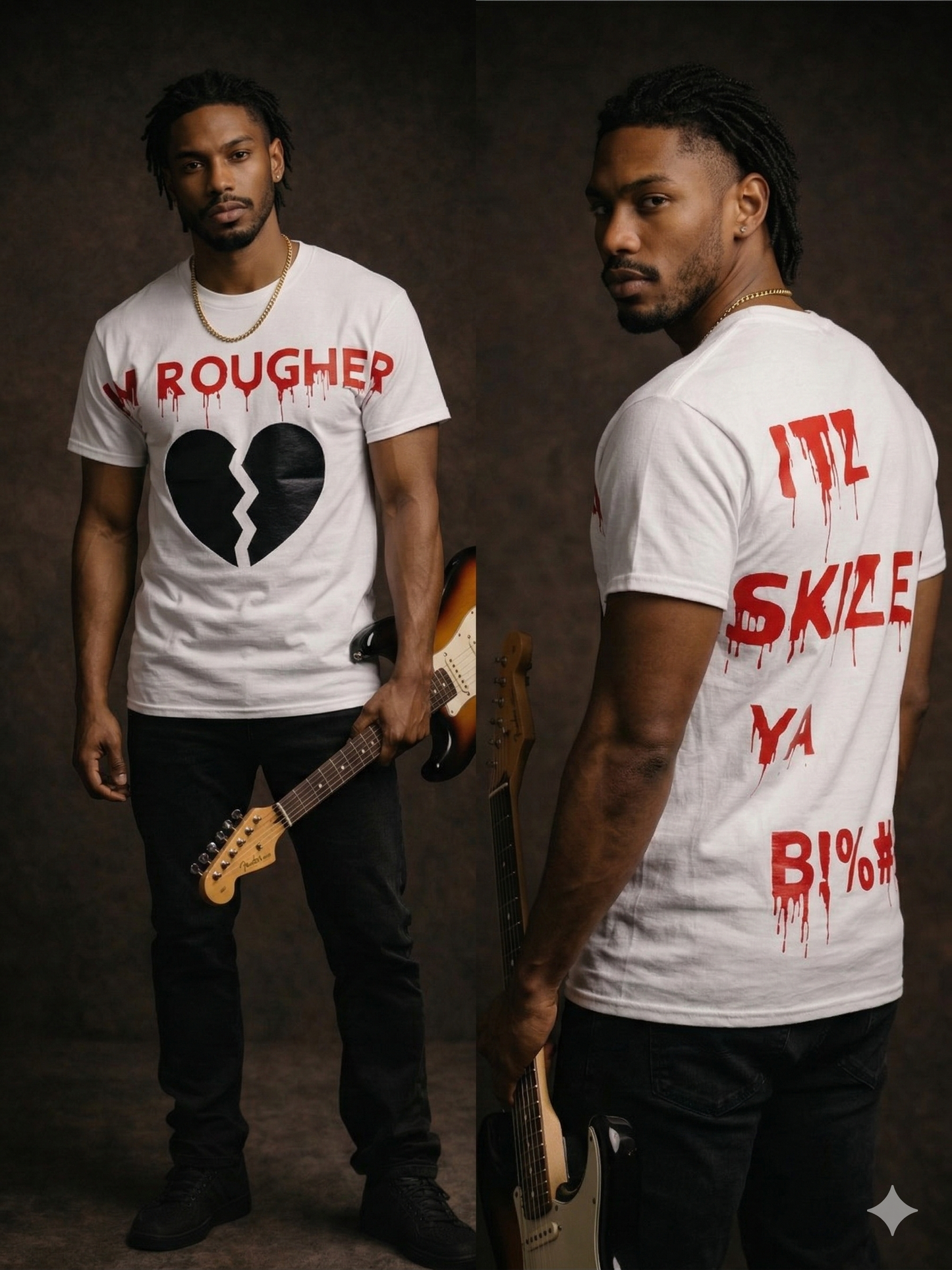 Naiheem Lee "I'm Rougher" Signature Graphic Tee – White/Red