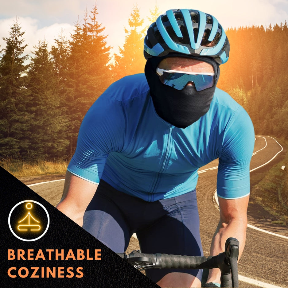 Breathable face covering for biking