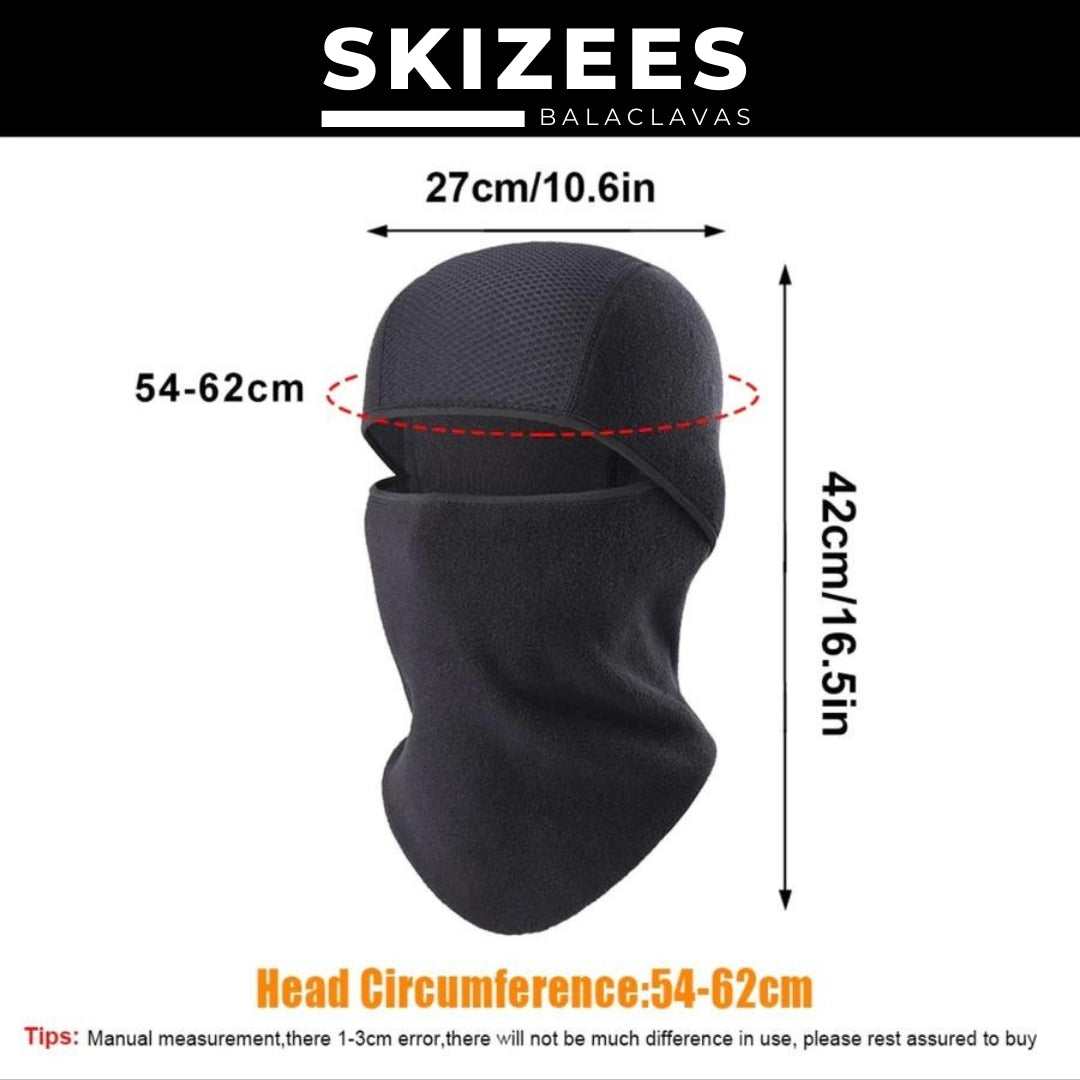 Size-chart head circumference for ski mask balaclava face mask shiesty moisture-wicking breathable and quick-drying, ice silk fabric soft and comfortable for outdoor recreation sports activities protects against cold wind, dust, sun, pollen, and other environmental elements. Use for Paintball, Airsoft, ATV Riding, Camping, Fashion Accessory, Football Baseball and softball Games