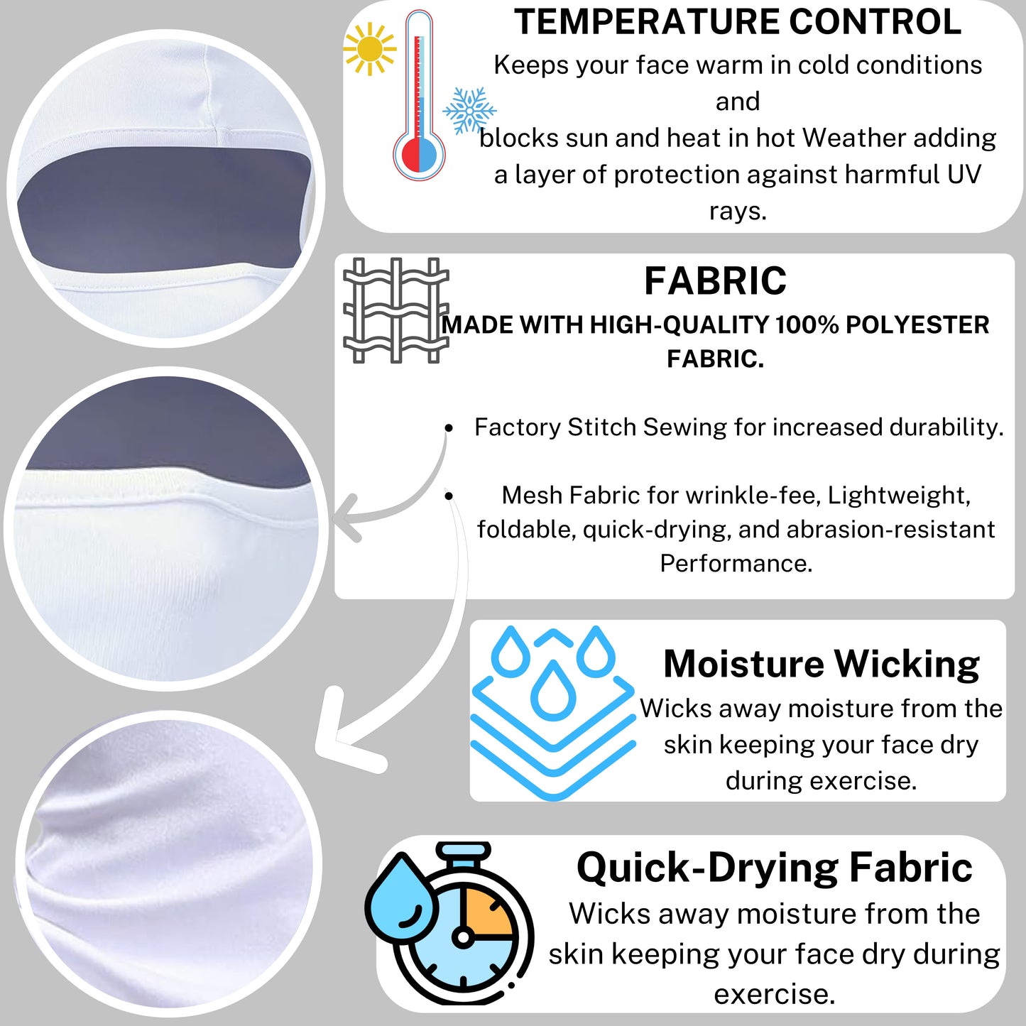 Different ways to wear versatile, full-face mask, beanie, neck gaiter, du-rag, balaclava, ski mask, bandanna, ski beanie, sheisty.