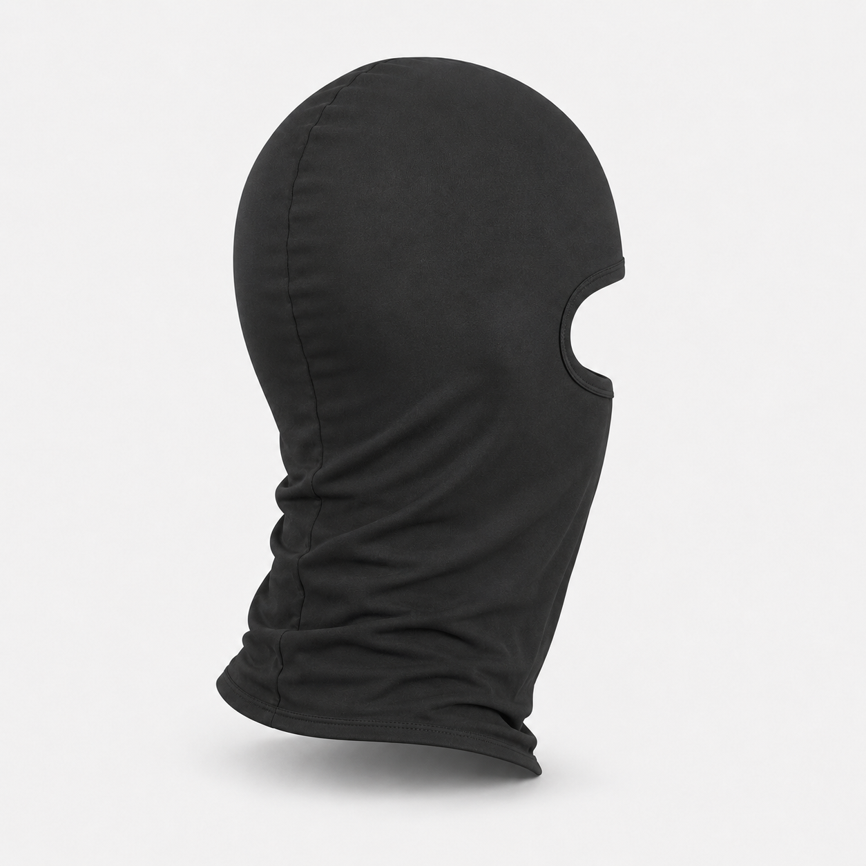 Black balaclava on a light gray background