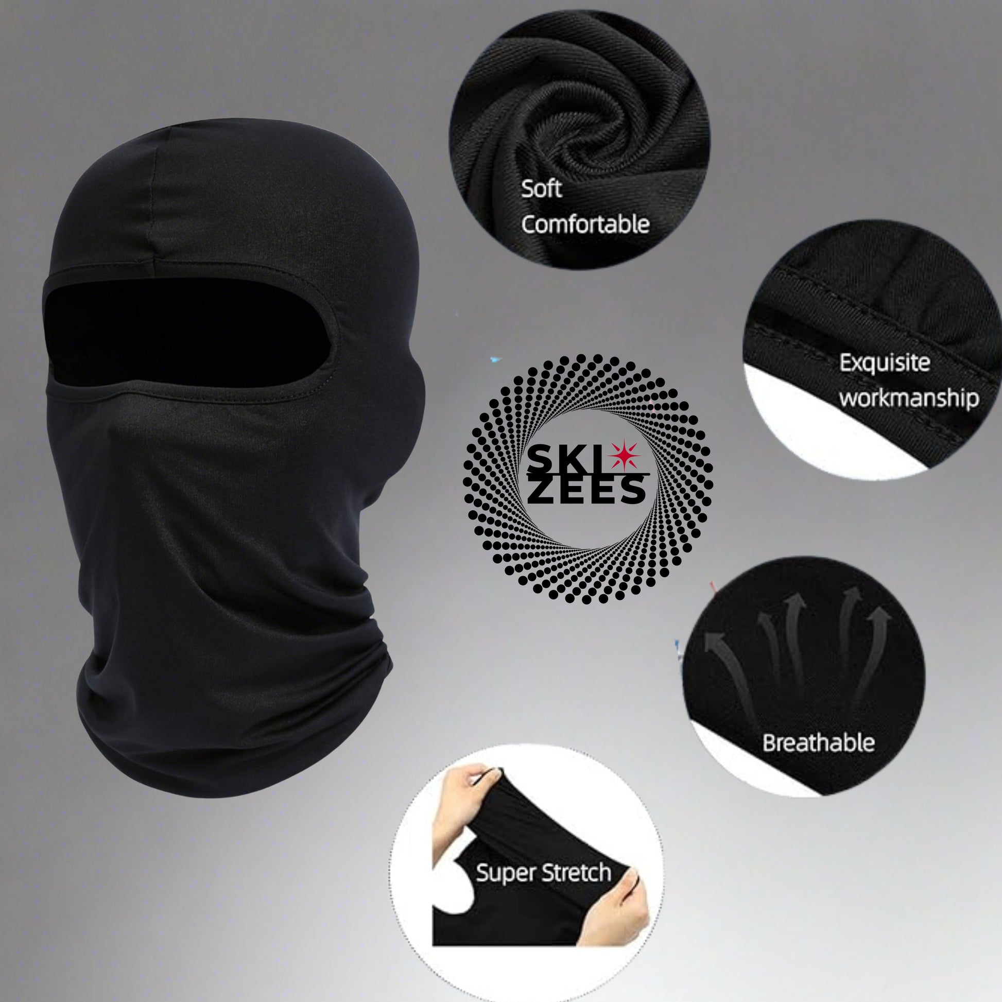 soft comfortable with exquiste workmanship breathable and has super stretch balaclava