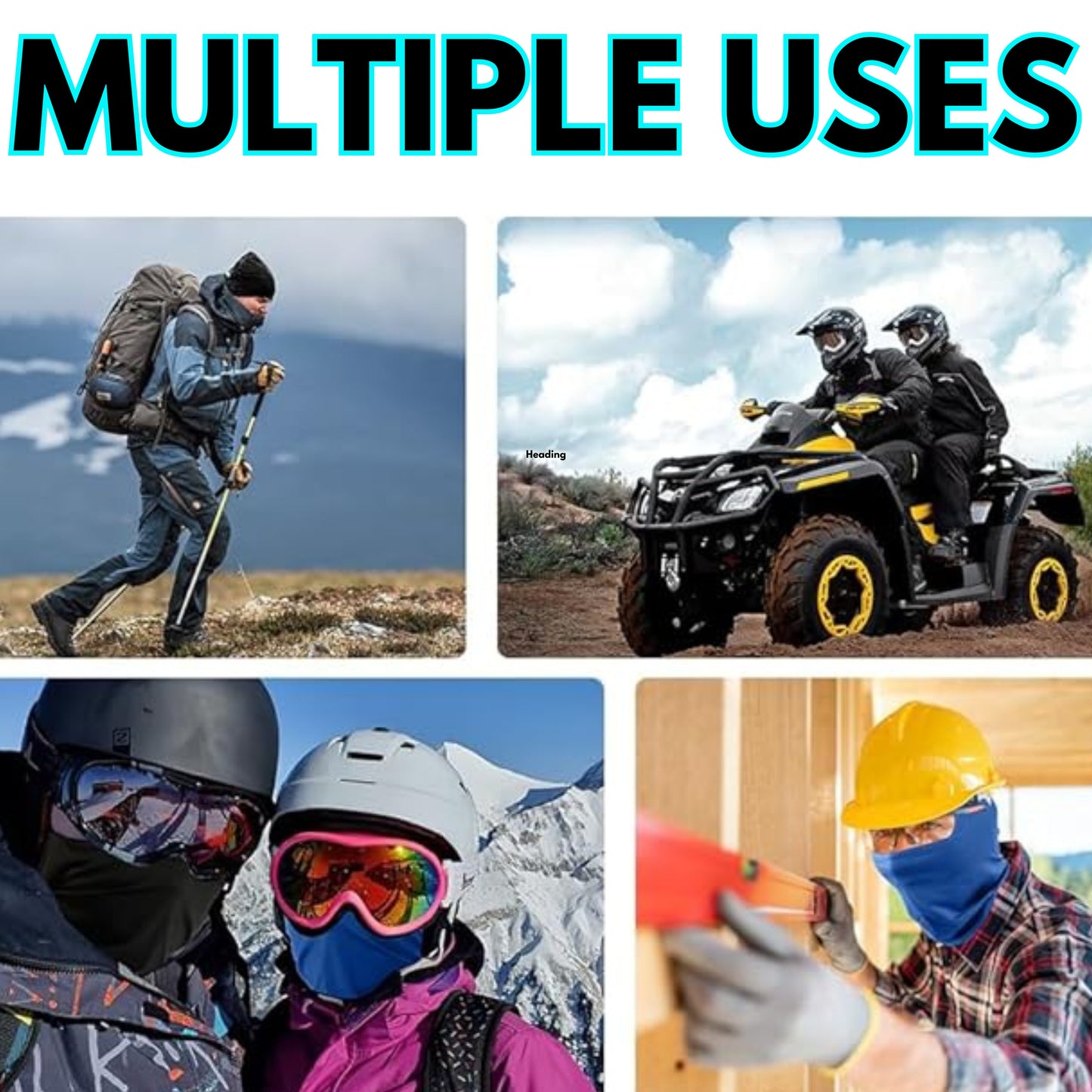 Multiple uses for Atvs, skiing, hiking, outdoor workers