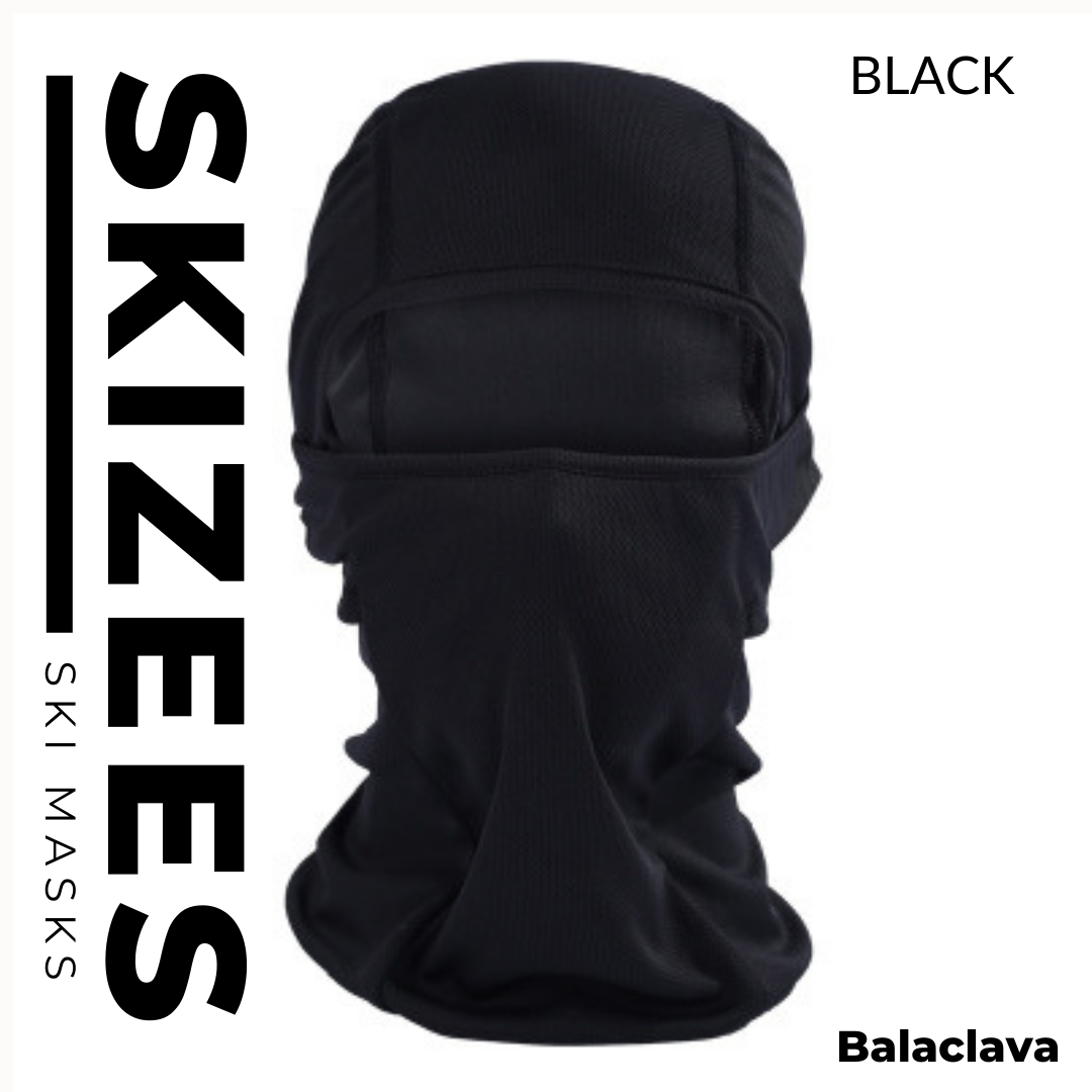 Black Shiesty balaclava ski mask for  men women and kids outdoor  sports football baseball lacrosse and bike riding skateboarding electric scooter and ATV driving for fans in the stands and sideshow spectating 