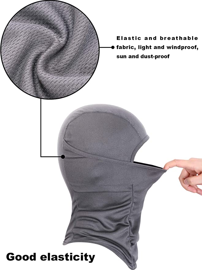 grey Balaclava ski mask face cover elastic and breathable fabric used for protection when riding motorcycles snowboarding skiing work and outdoor sports gear for cold weather - Cool multi-use shiesty beanie and neck gaiter for mens and womens all-weather accessories